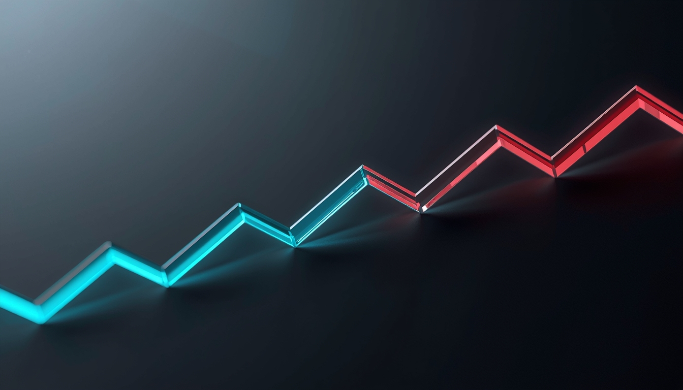 A minimalist 3D graph showing the correlation between stable server performance and business revenue stability.